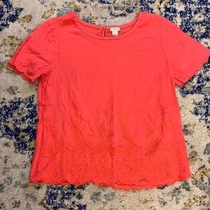 J. Crew Scalloped Linen Blouse